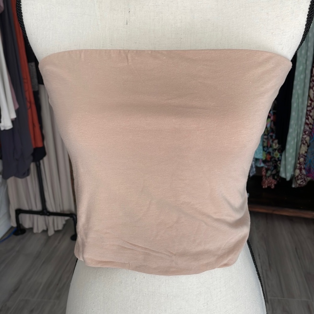 NWT Nude Tube Top Crop Top Strapless Bandeau Bra
